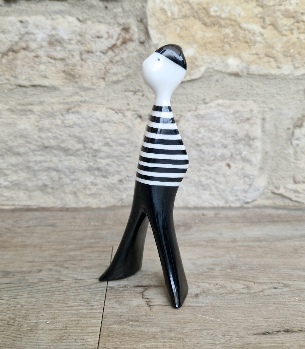 Lubomir Tomaszewski Ćmielów Fine Porcelain 'Felek Marynaz' Black & White Stripe Sailor Figure
