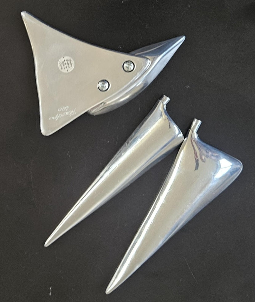 Vintage Small Hoselton Sailing Boat Art Sculpture Nautical Maritime Canadian Artist Cast Aluminum 16cm Tall X 13.5 Across