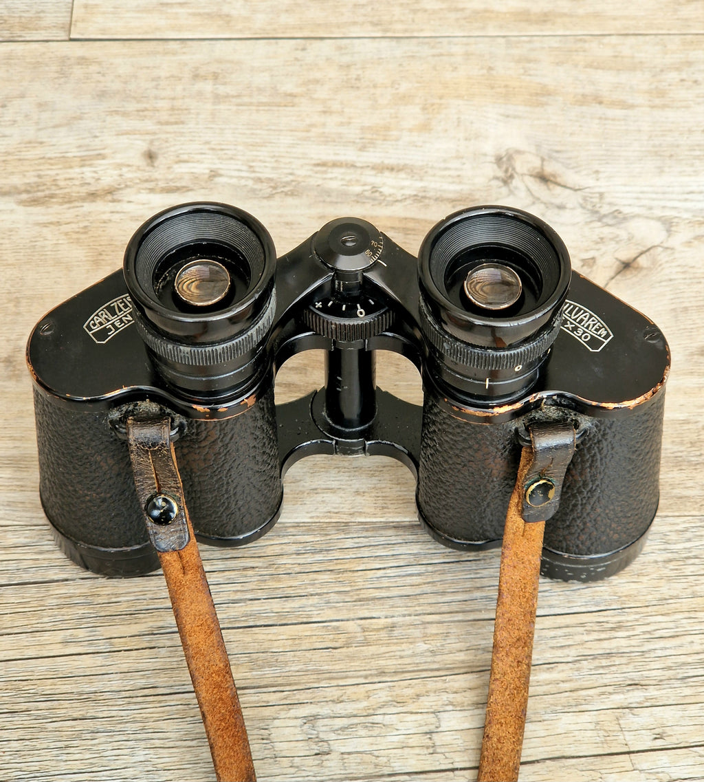 Vintage 1936 Carl Zeiss Jena Silvarem 6x30 Binoculars Coated Optics Fully Functional
