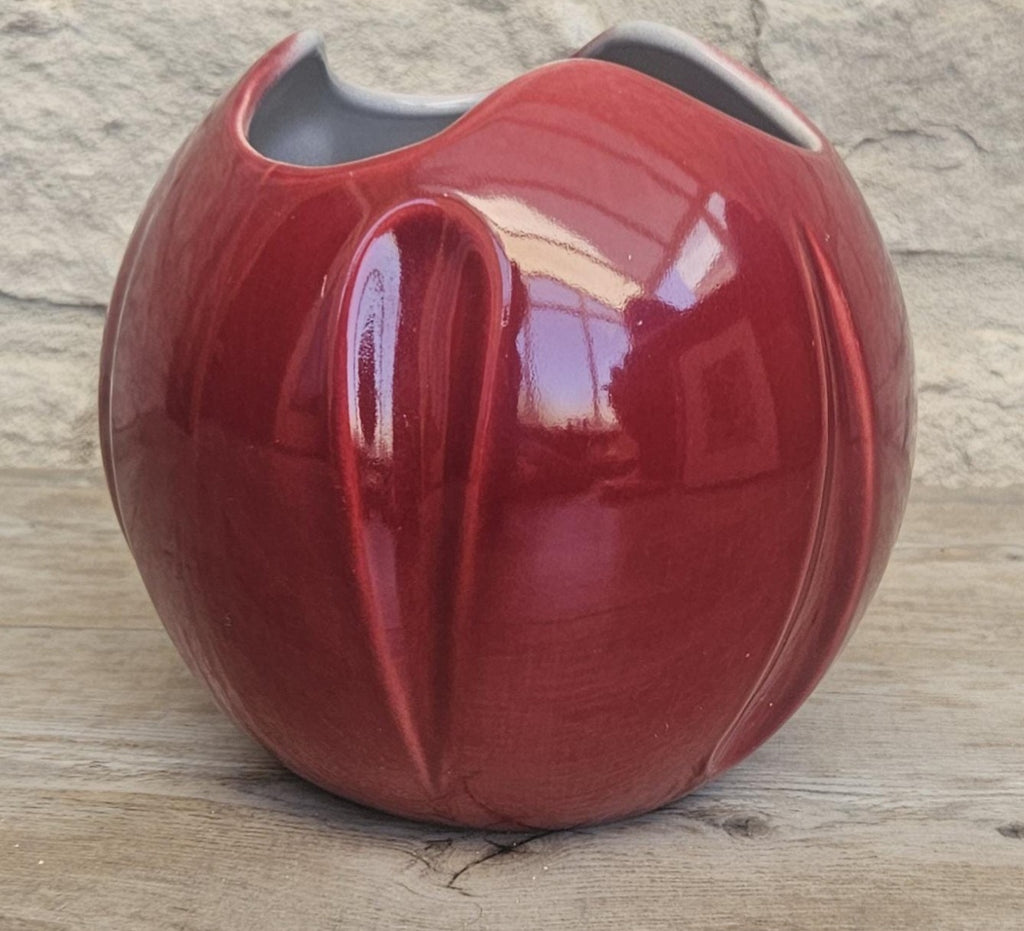 Vintage Art Deco Style Globe Vase Cerise Tulip Vase Made in England