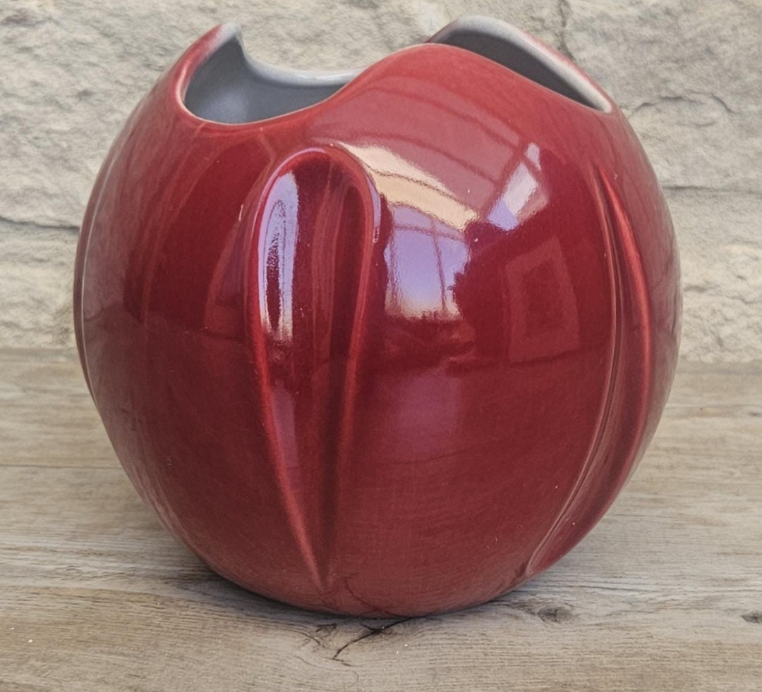 Vintage Art Deco Style Globe Vase Cerise Tulip Vase Made in England