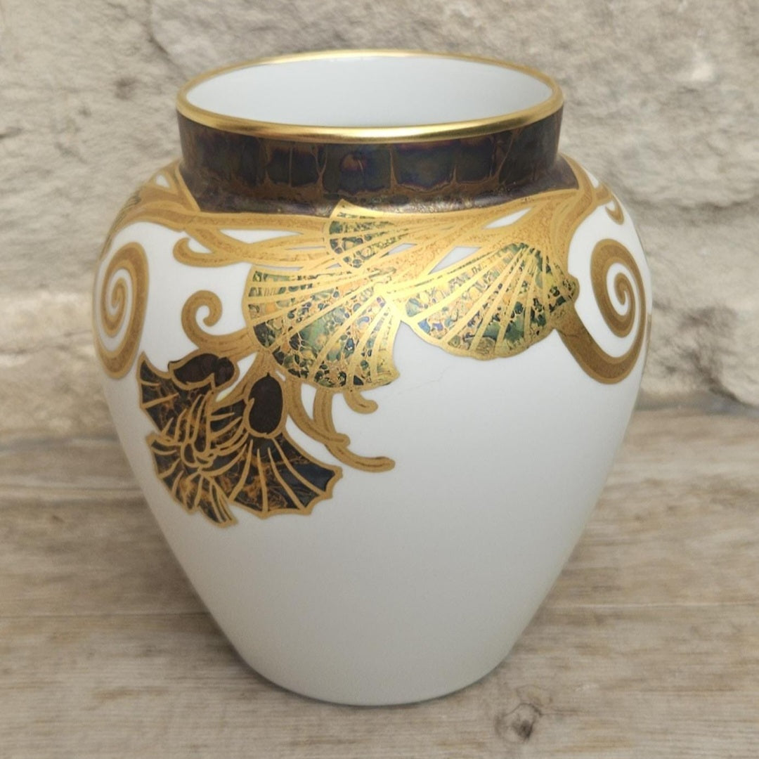 Vintage Vase Small Porcelain Gold Accents Rosenthal Germany Decorative Collectible Ornate decor