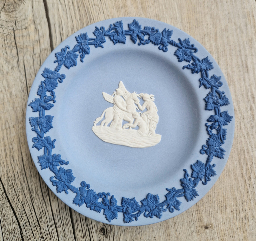 Wedgwood Jasper Tri Colour Pegasus 3 Muses Mini Pin PlateSigned Tony Baggott