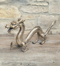 Mid Century High Quality Large Sand-Cast Brass Heavy Chinese Mythical Dragon Figure 51cm