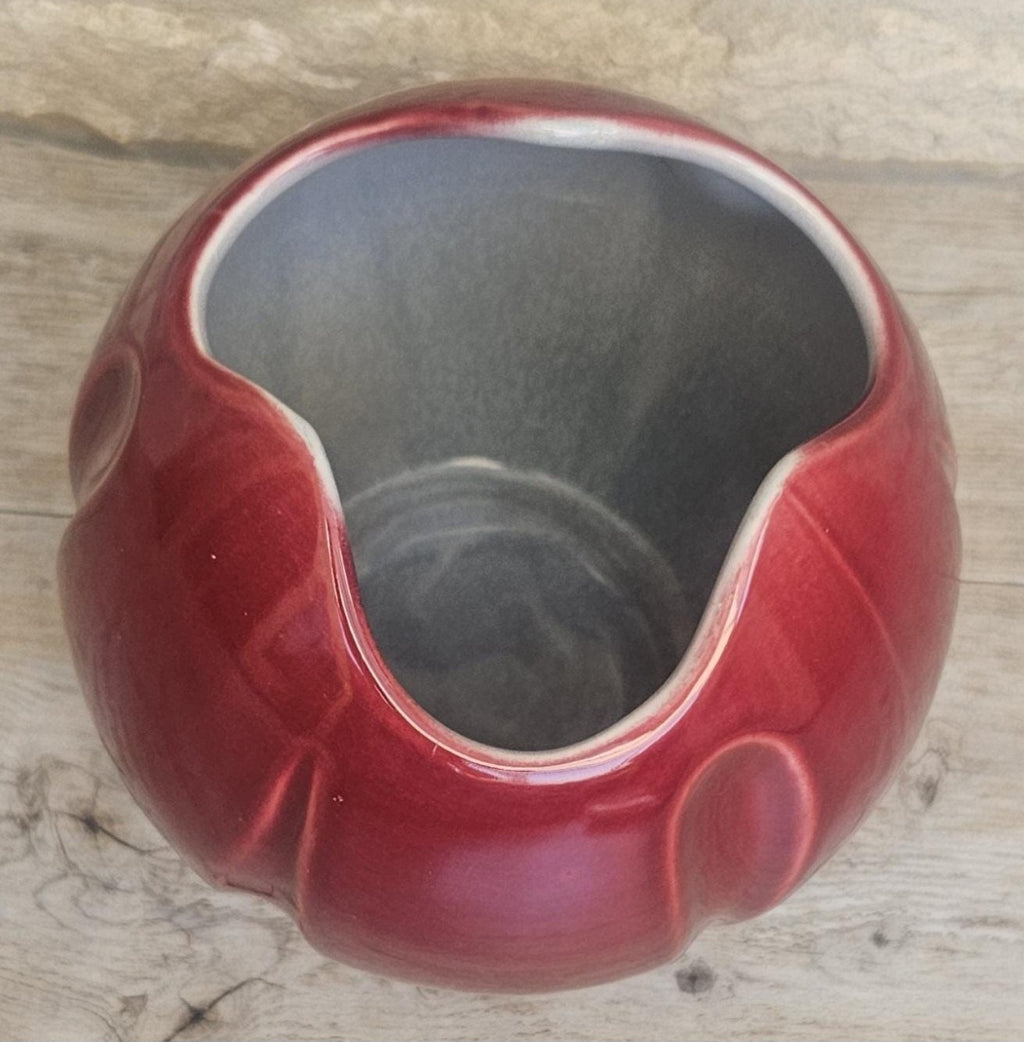 Vintage Art Deco Style Globe Vase Cerise Tulip Vase Made in England