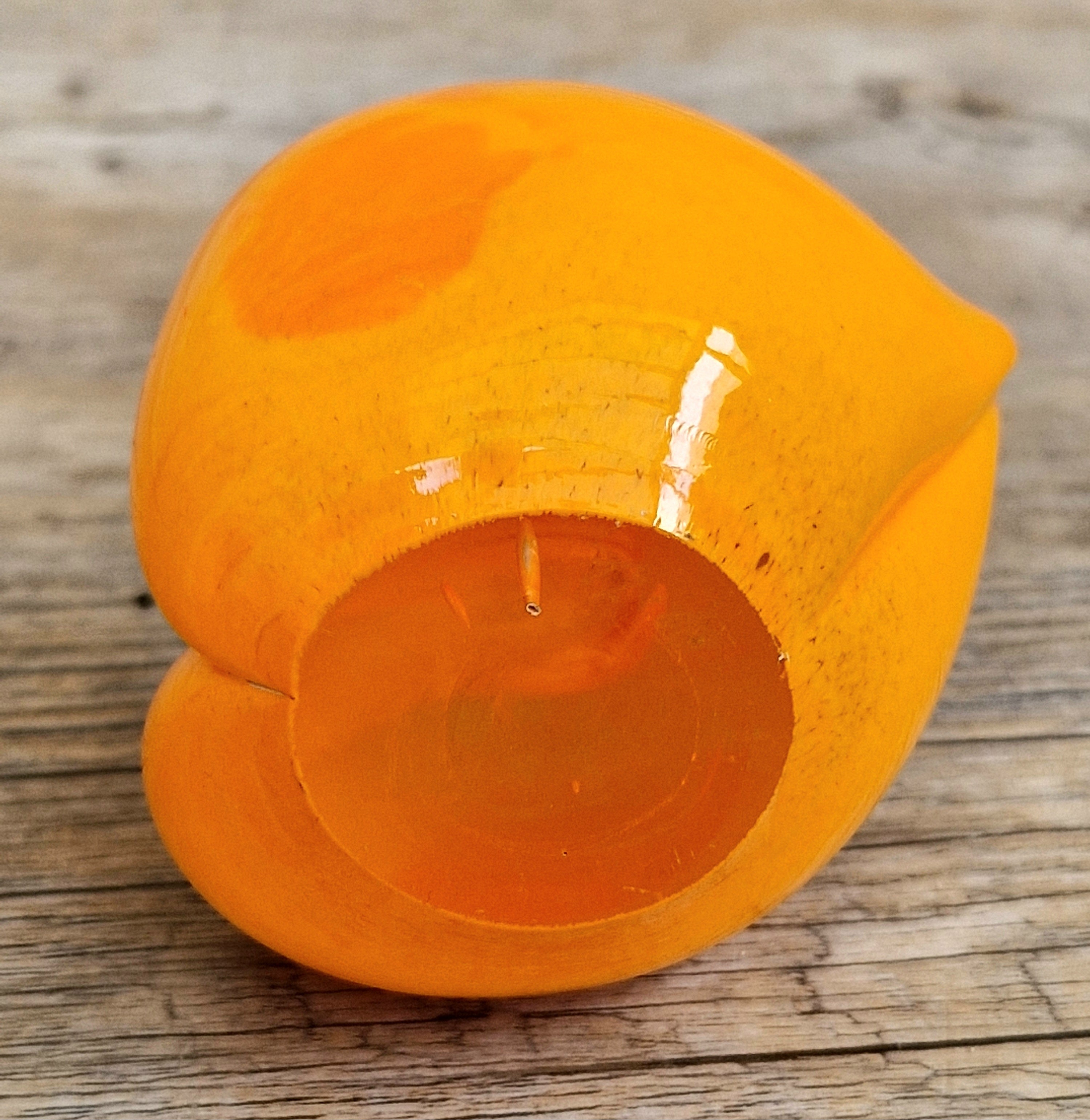 Oiva Toikka Iittala Nuutajärvi Glass Peach Paperweight Frutta Orange Fruit Figurine Finland 2000