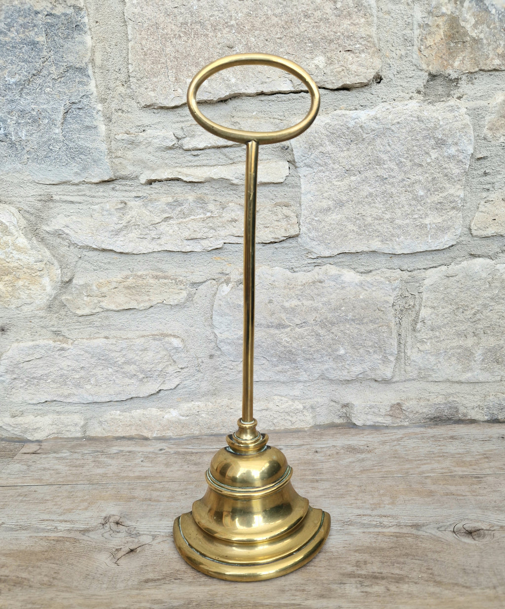 Antique English 19th Century Stepped Half-Bell Cast Brass Door Porter Door Stop