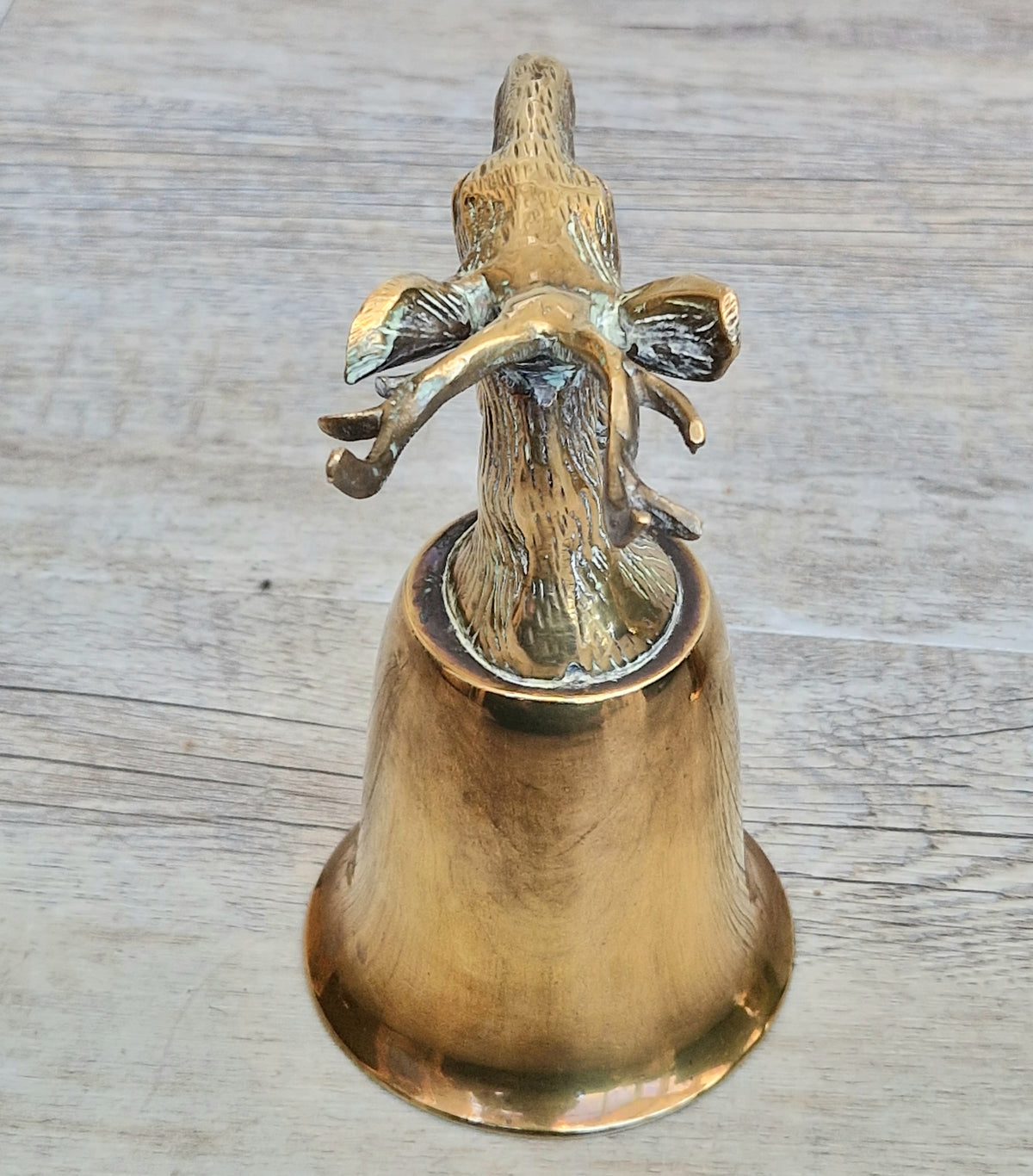 Pair Vintage Brass Stag Stirrup Cups Silver Plated Interiors Naturally Patinated Hunting Barware 1970s
