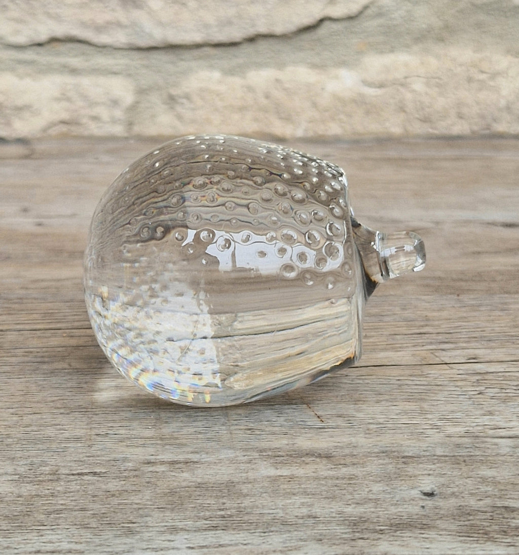 Holmegaard Art Glass Hedgehog Figurine Ornament Rare Mid Century Vintage Denmark