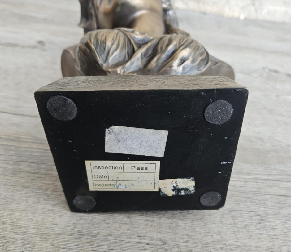Vintage 2001 Large Resin Female Bust by Crosa Cold Cast Bronze Effect Very Heavy 32cm Tall