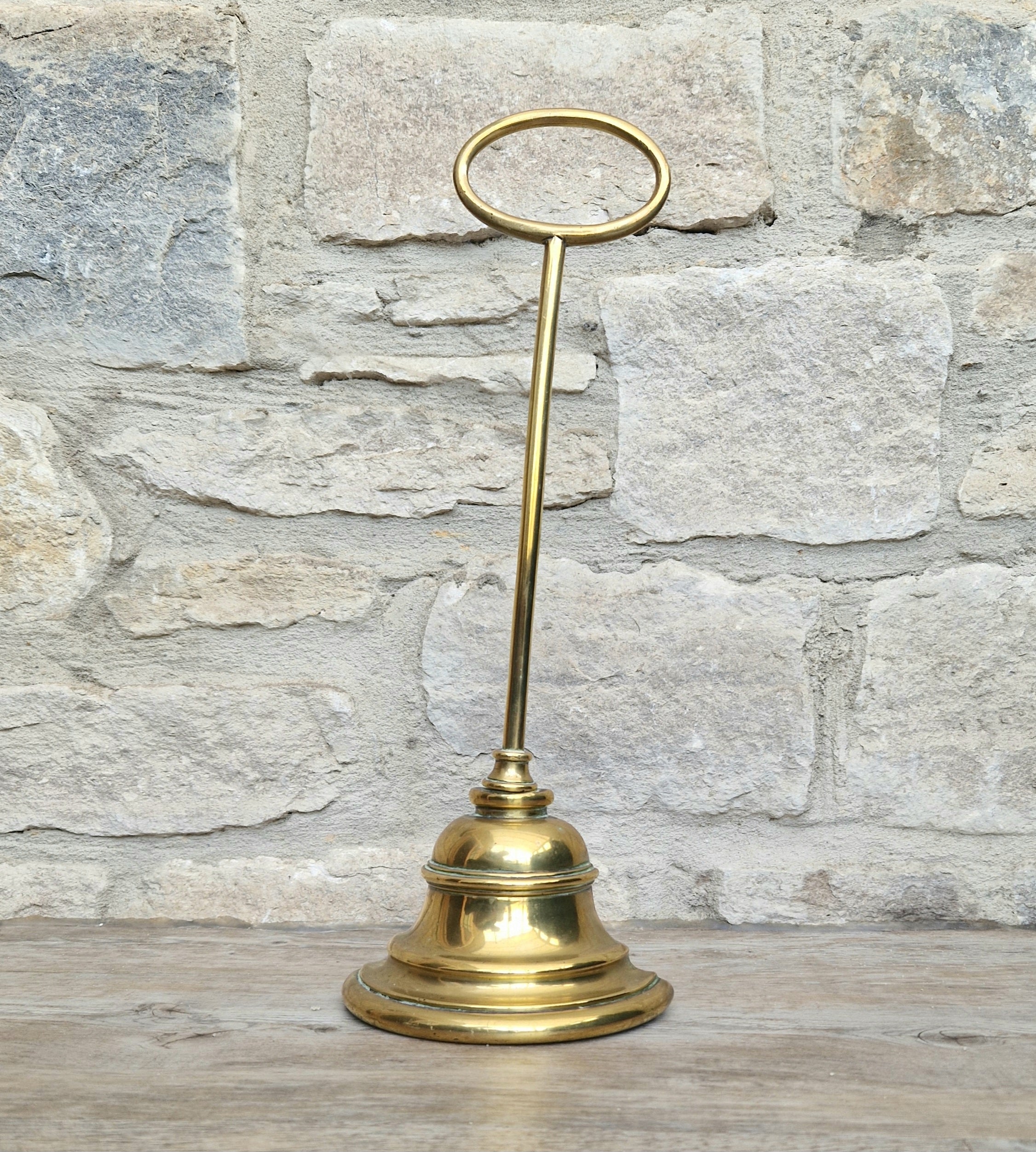 Antique English 19th Century Stepped Half-Bell Cast Brass Door Porter Door Stop