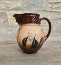 Royal Doulton Charles Dickens Pitcher: Antique Raised Relief Ceramic Jug Made in England