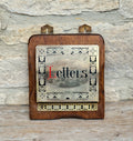 Antique Arts & Crafts Brass And Quarter Sawn Oak Gentleman's Wall Single Carved Letter Rack
