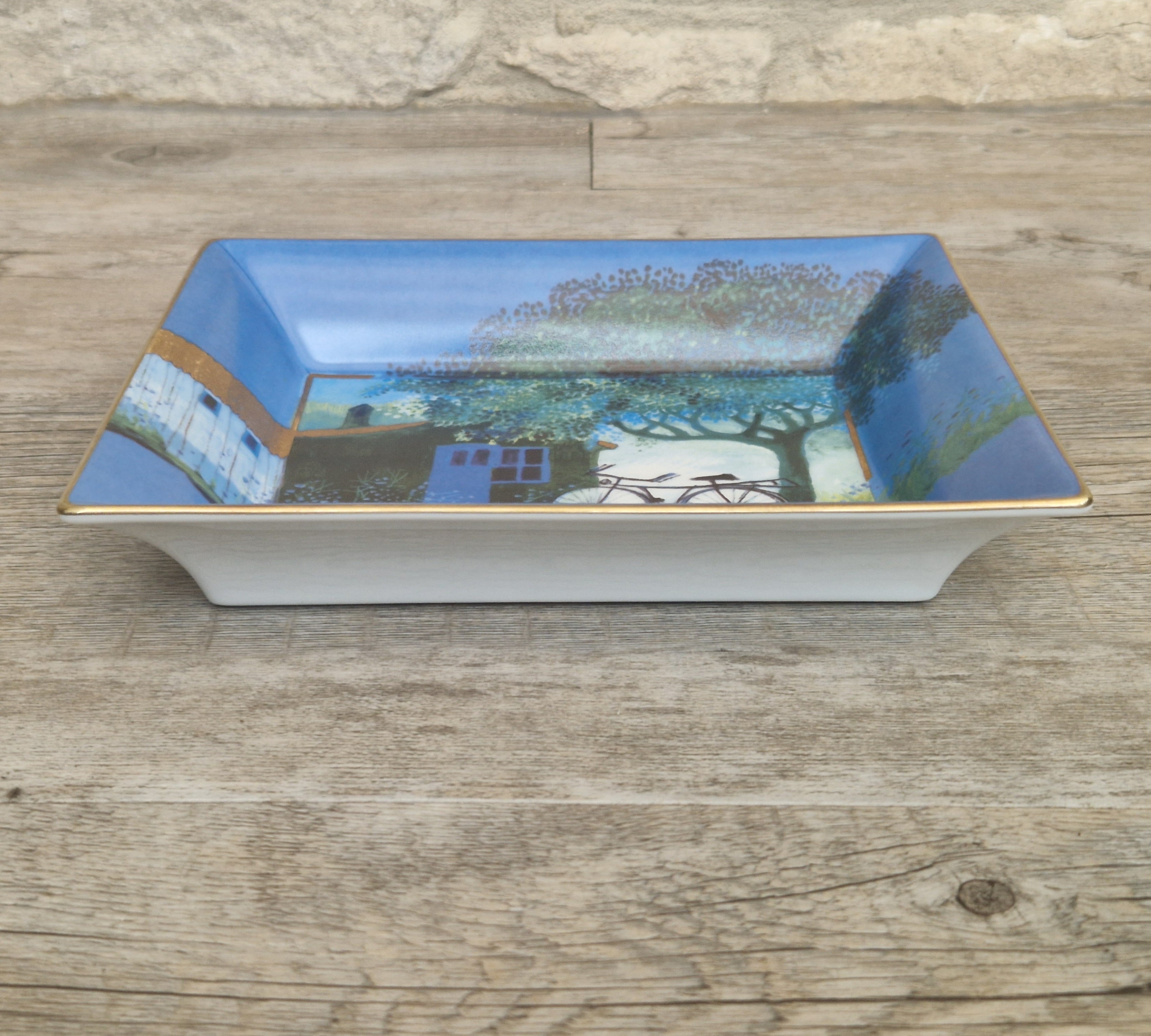 Vintage Goebel Rosina Wachtmeister Ceramic Art Tray 'Unter Der Linde'