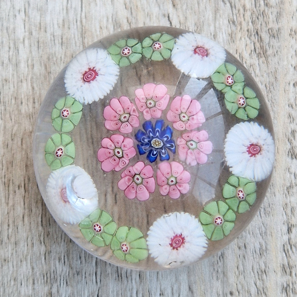Antique Clichy Miniature Spaced Millefiori Glass Paperweight – c.1850 – 4.6cm Bruised