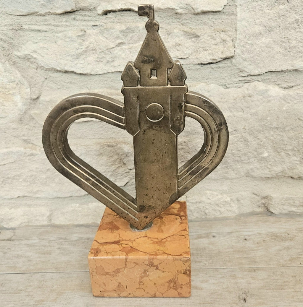 Bronze Nord-Pas-de-Calais France Sculpture Ornament Figure on Marble Base Commissioned Art Collectible