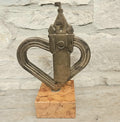 Bronze Nord-Pas-de-Calais France Sculpture Ornament Figure on Marble Base Commissioned Art Collectible