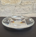Heavy Clear Crystal Glass Discus Cigar Table Ashtray 23cm Diameter
