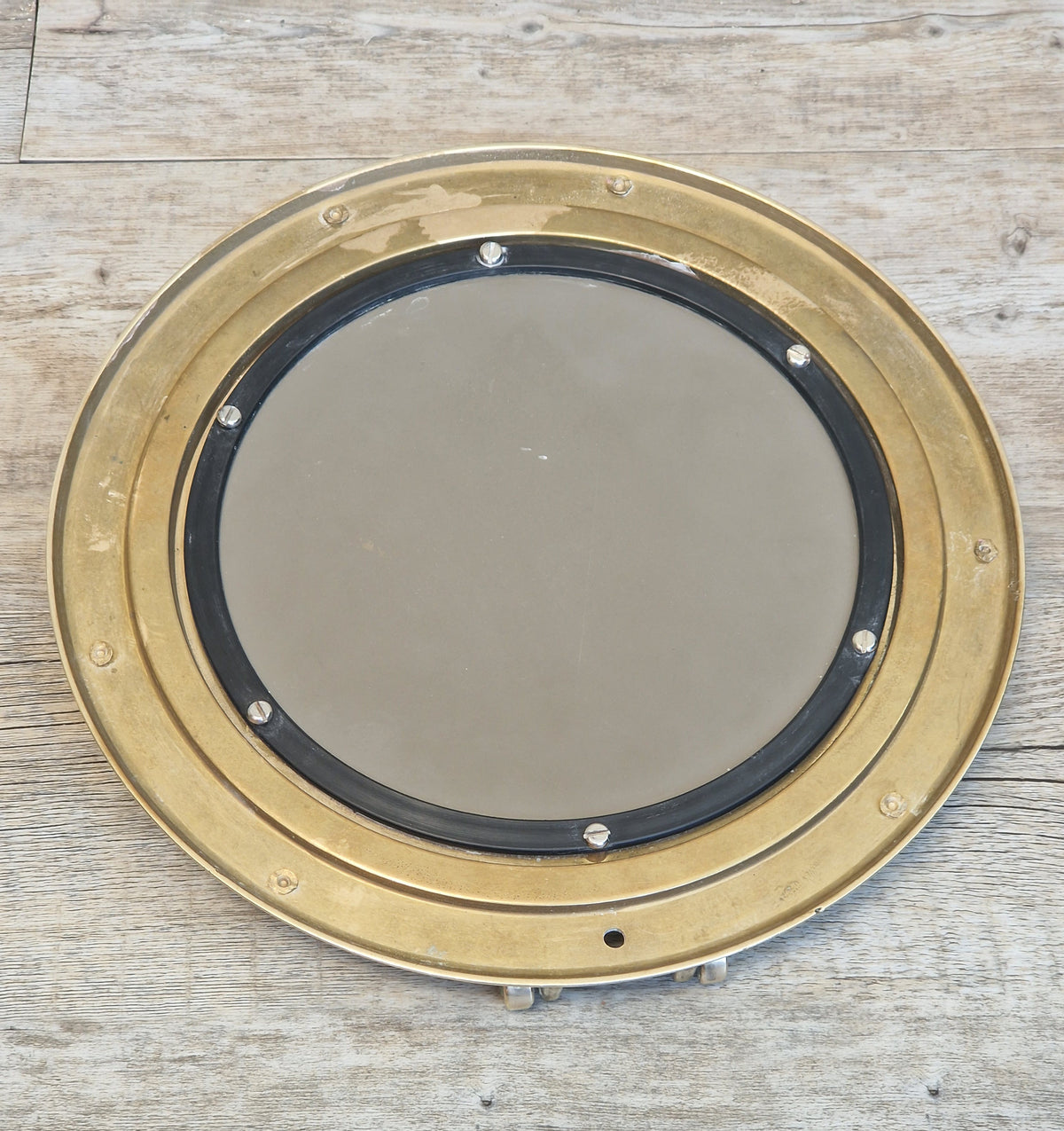 Vintage 25cm Brass Porthole Mirror | Authentic Nautical Wall Decor | Marine Ship Style Hanging Round Mirror for Coastal & Beach Home
