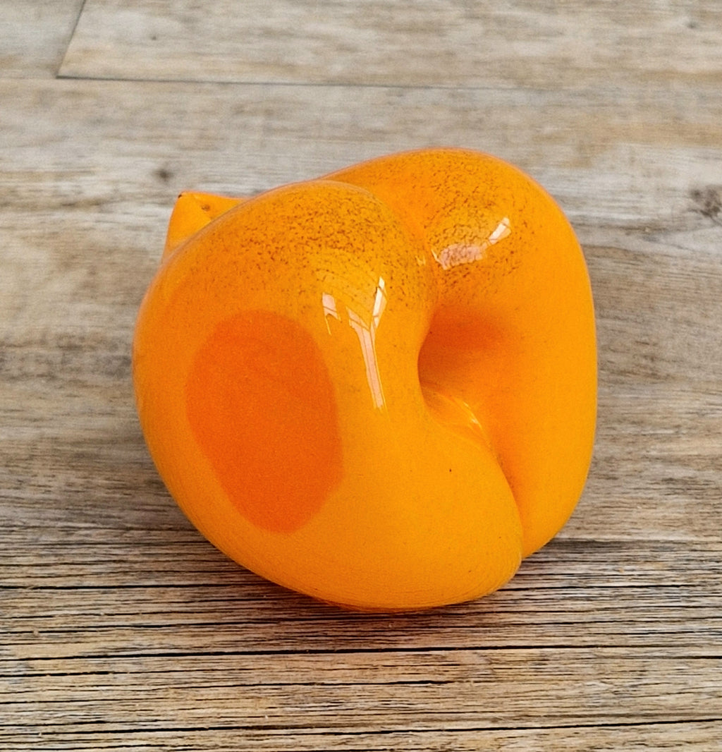 Oiva Toikka Iittala Nuutajärvi Glass Peach Paperweight Frutta Orange Fruit Figurine Finland 2000