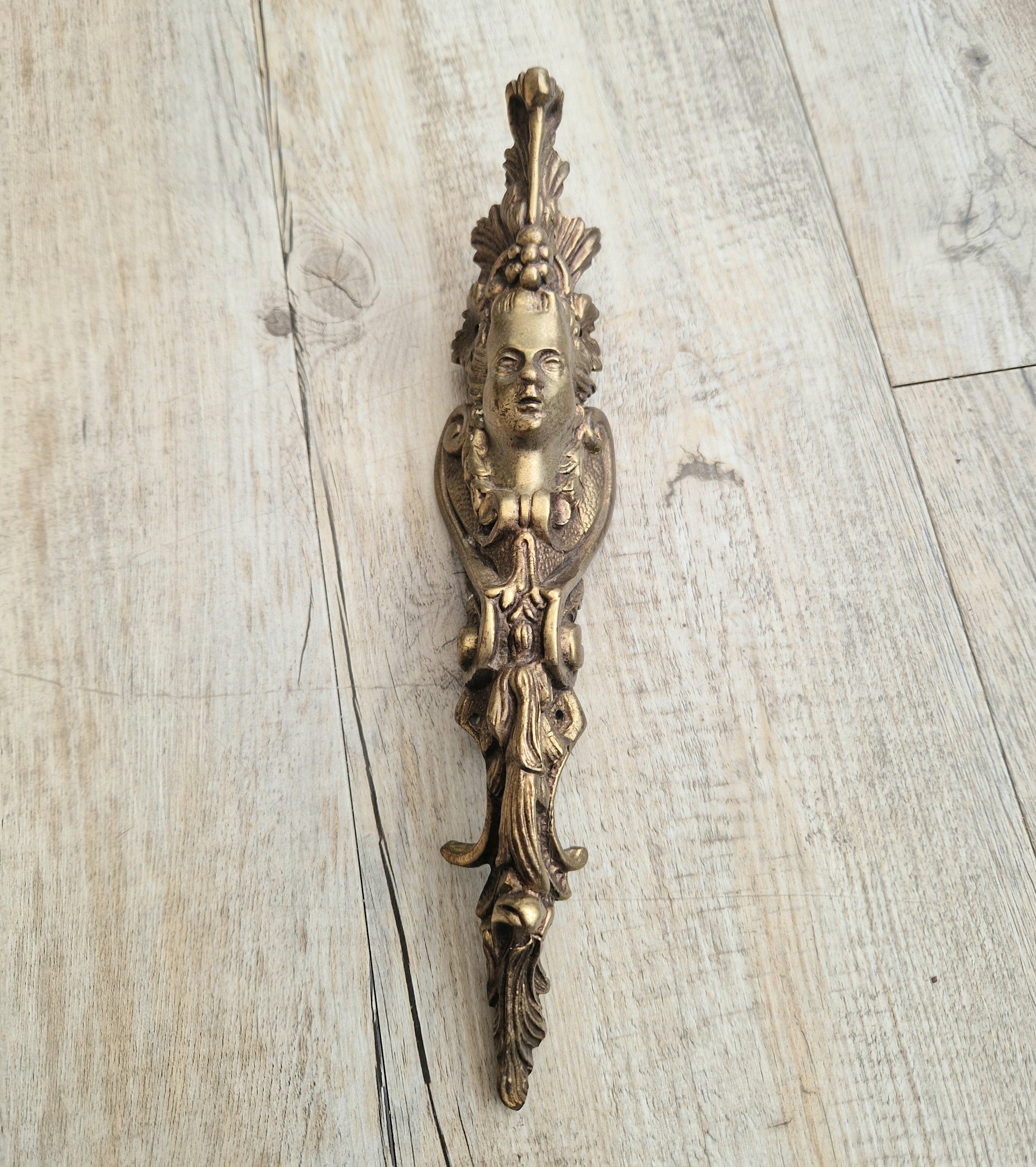 Cast Bronze French Ormalou Decorative Female Figural Antique Furniture Leg Mount Piece Fitting