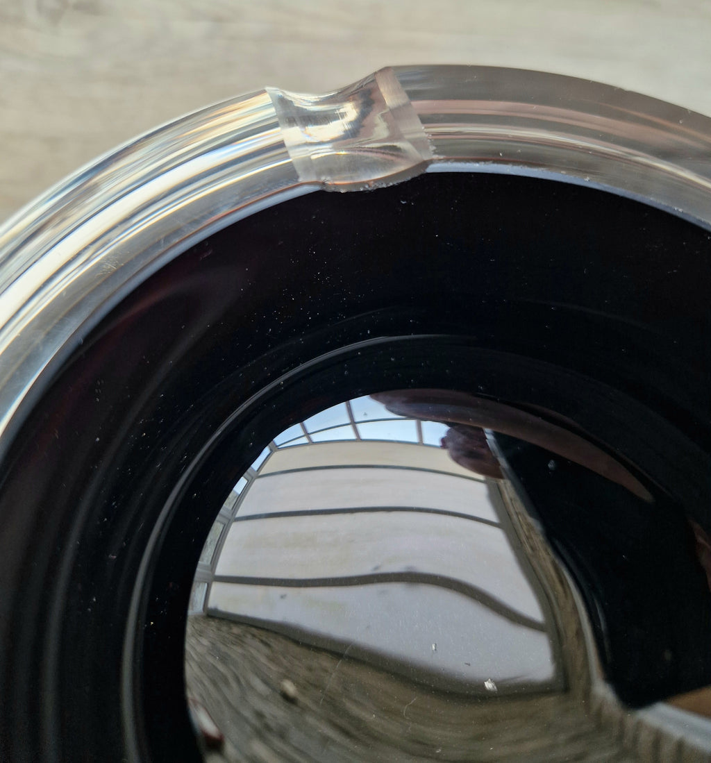 Large 1960's Vintage Antonio da Ros Murano Glass Cigar Ashtray Cenedese Black Sommerso