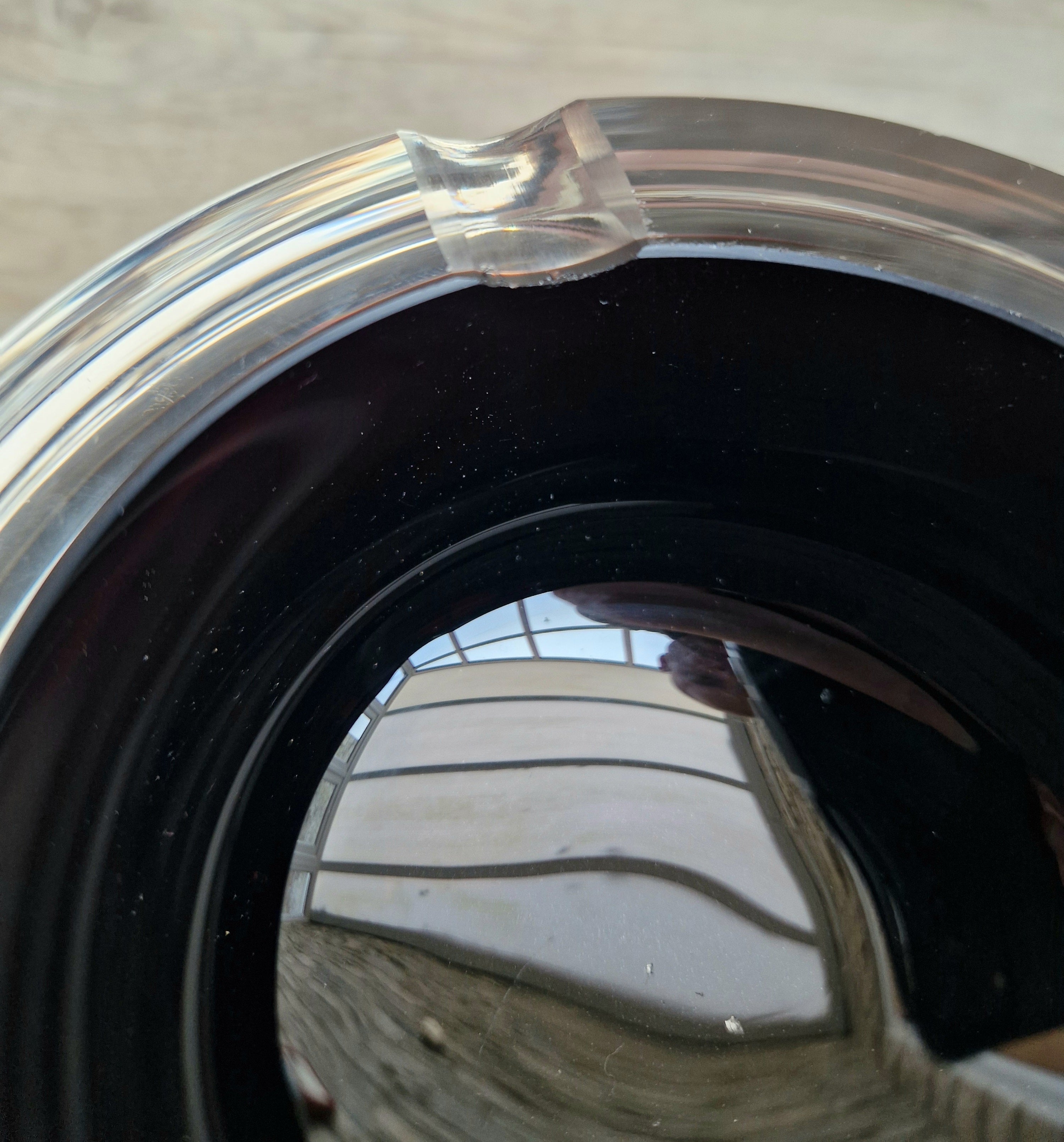 Large 1960's Vintage Antonio da Ros Murano Glass Cigar Ashtray Cenedese Black Sommerso