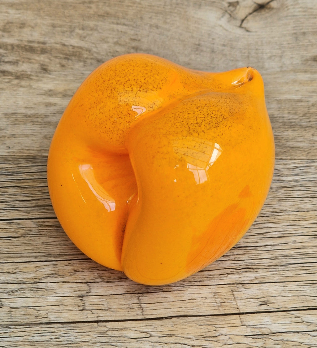 Oiva Toikka Iittala Nuutajärvi Glass Peach Paperweight Frutta Orange Fruit Figurine Finland 2000