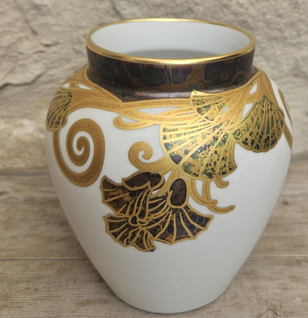 Vintage Vase Small Porcelain Gold Accents Rosenthal Germany Decorative Collectible Ornate decor
