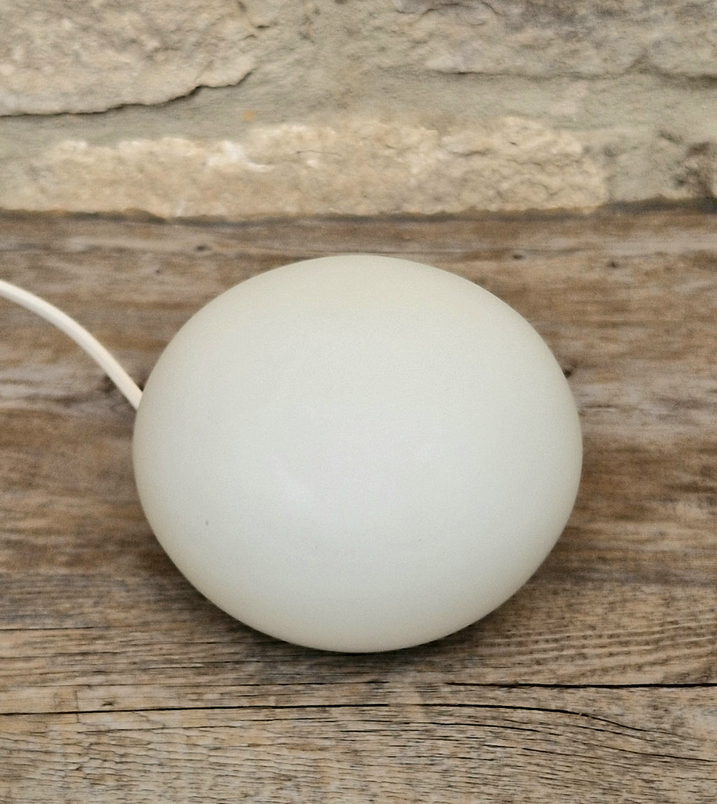 Vintage Habitat Glass Pebble Table Lamp Frosted White 12cm Minimalist Retro Ambient Desk Light