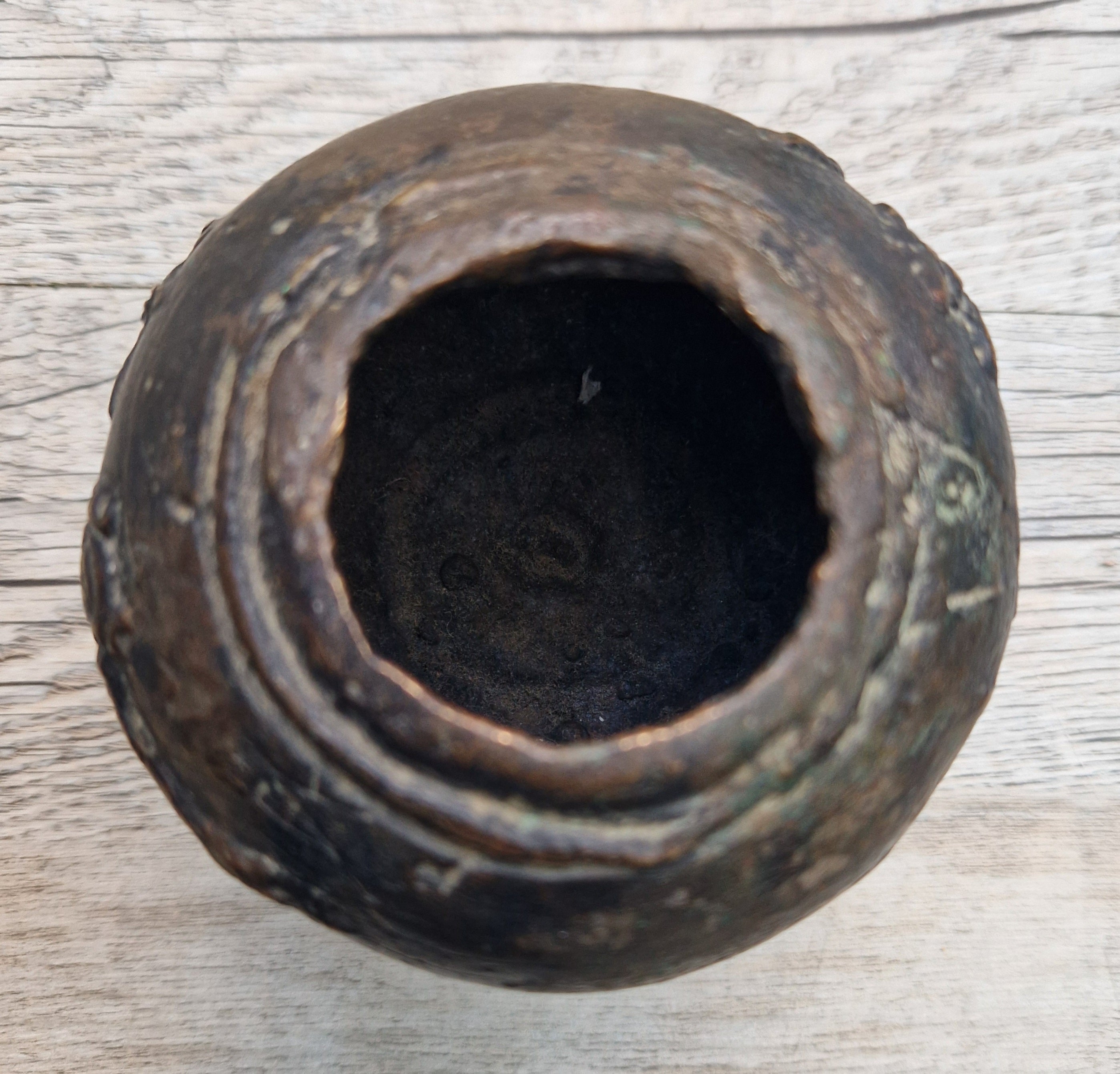 Ancient Chinese Bronze Tri-Foot Lidded Censer Mythic Creatures Reliefs