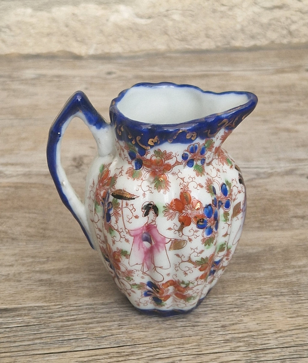 Small Antique Japanese Decorative Ceramic Creamer Jug