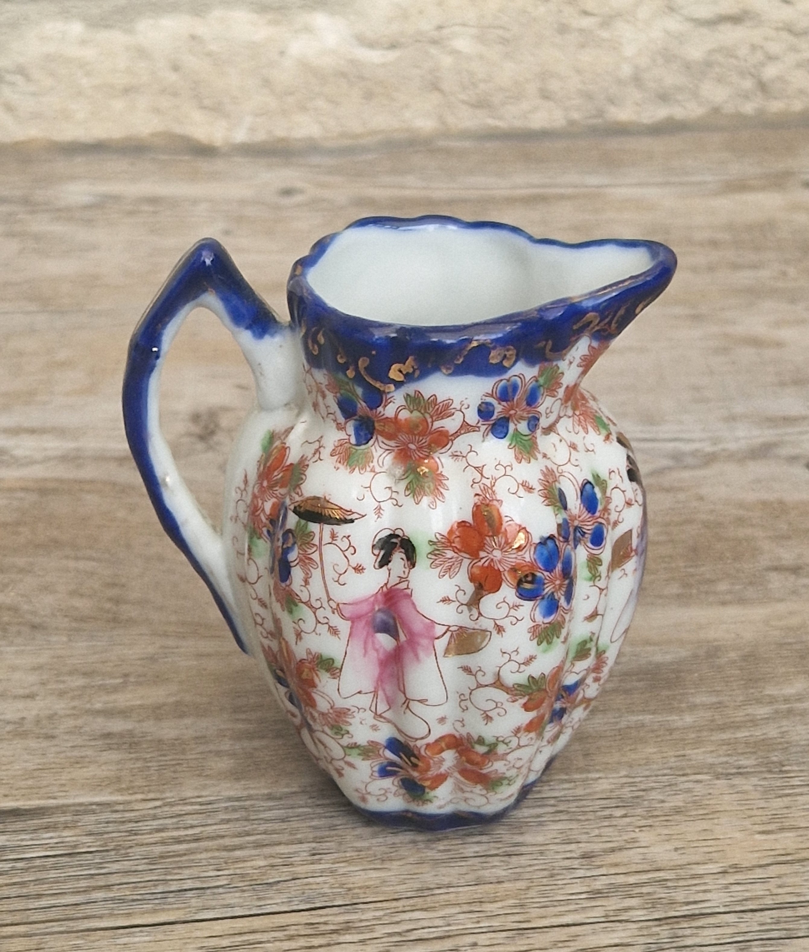 Small Antique Japanese Decorative Ceramic Creamer Jug