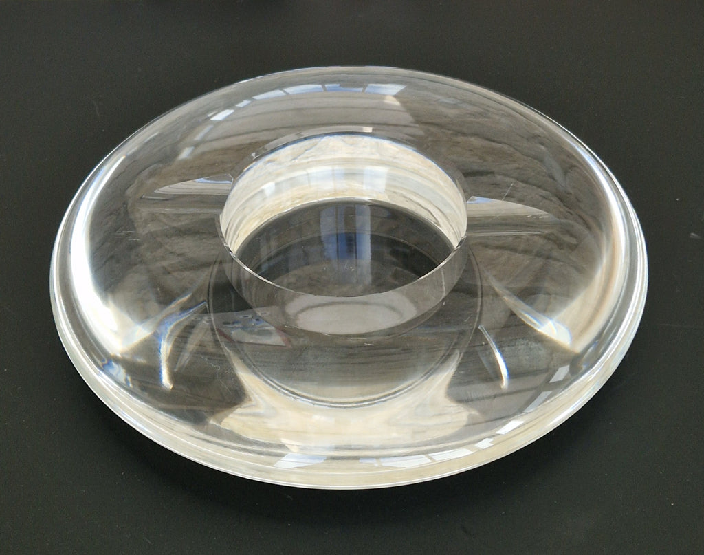 Heavy Clear Crystal Glass Discus Cigar Table Ashtray 23cm Diameter