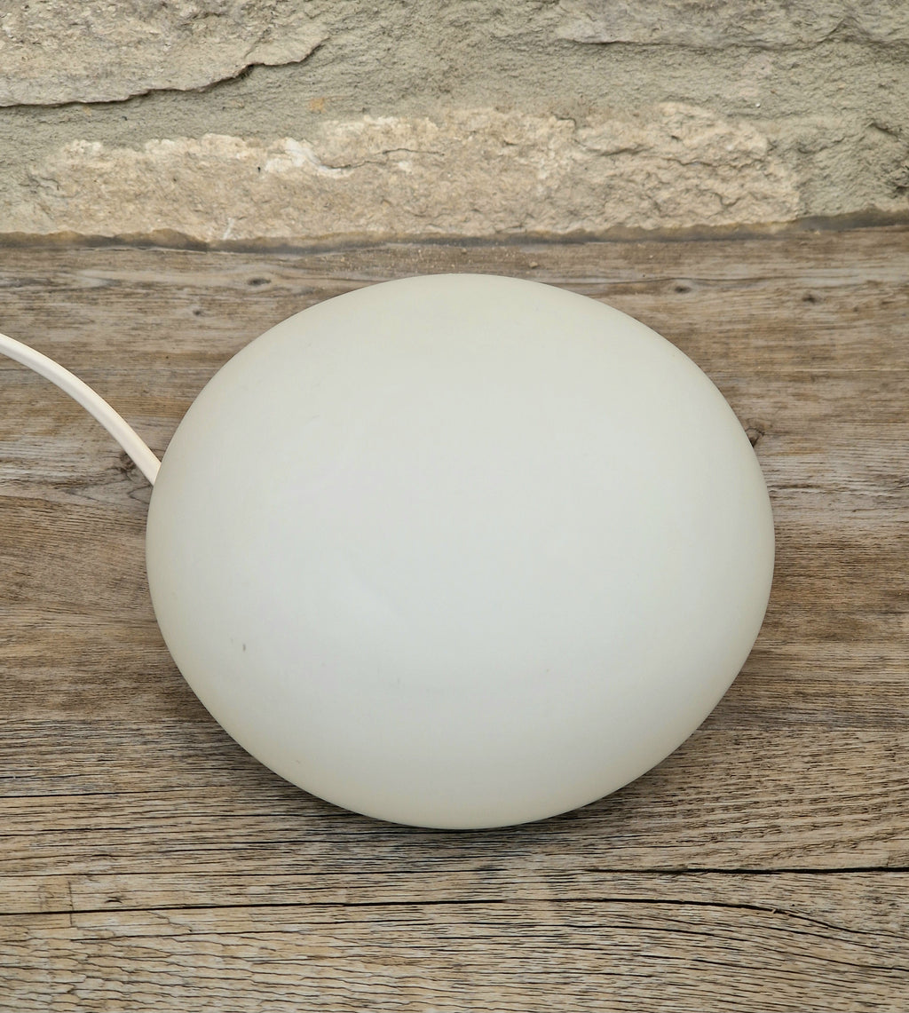 Vintage Habitat Glass Pebble Table Lamp Frosted White 12cm Minimalist Retro Ambient Desk Light