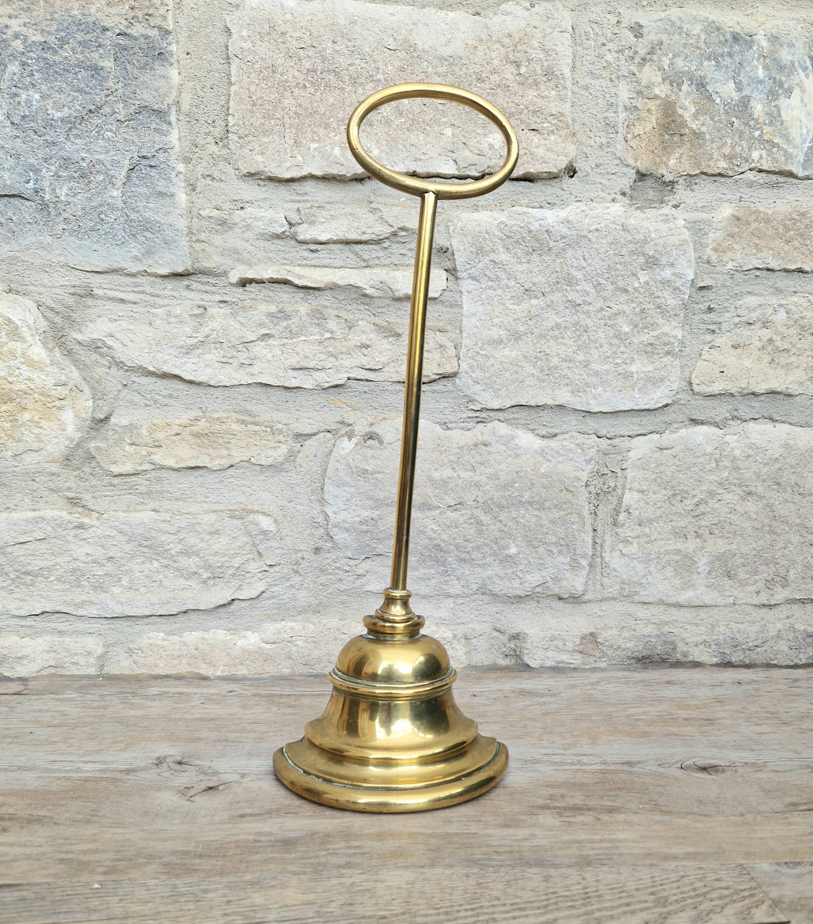 Antique English 19th Century Stepped Half-Bell Cast Brass Door Porter Door Stop