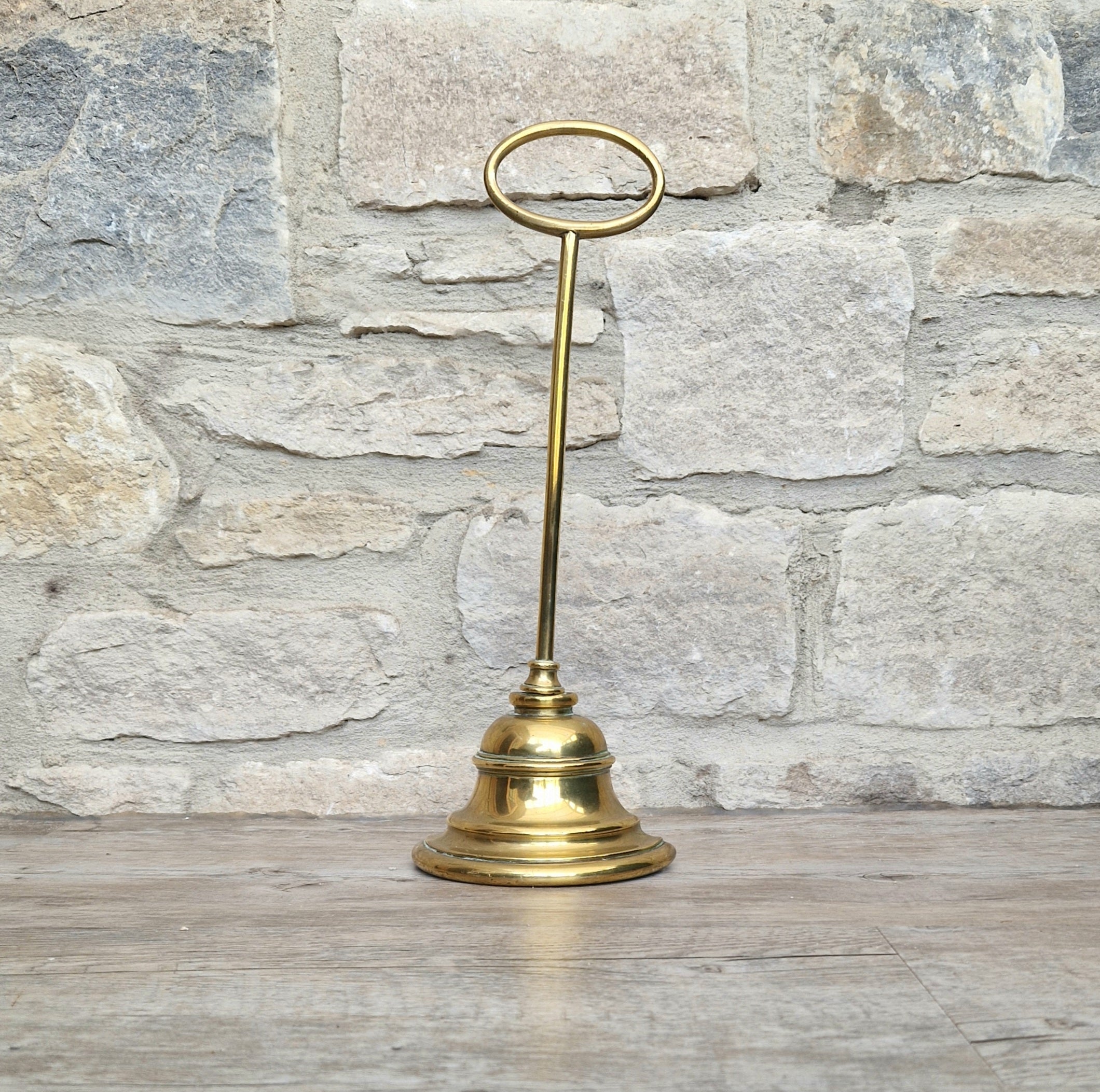Antique English 19th Century Stepped Half-Bell Cast Brass Door Porter Door Stop