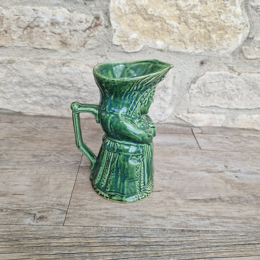 Antique Majolica Toby Jug: 19th Century English Lady Toper