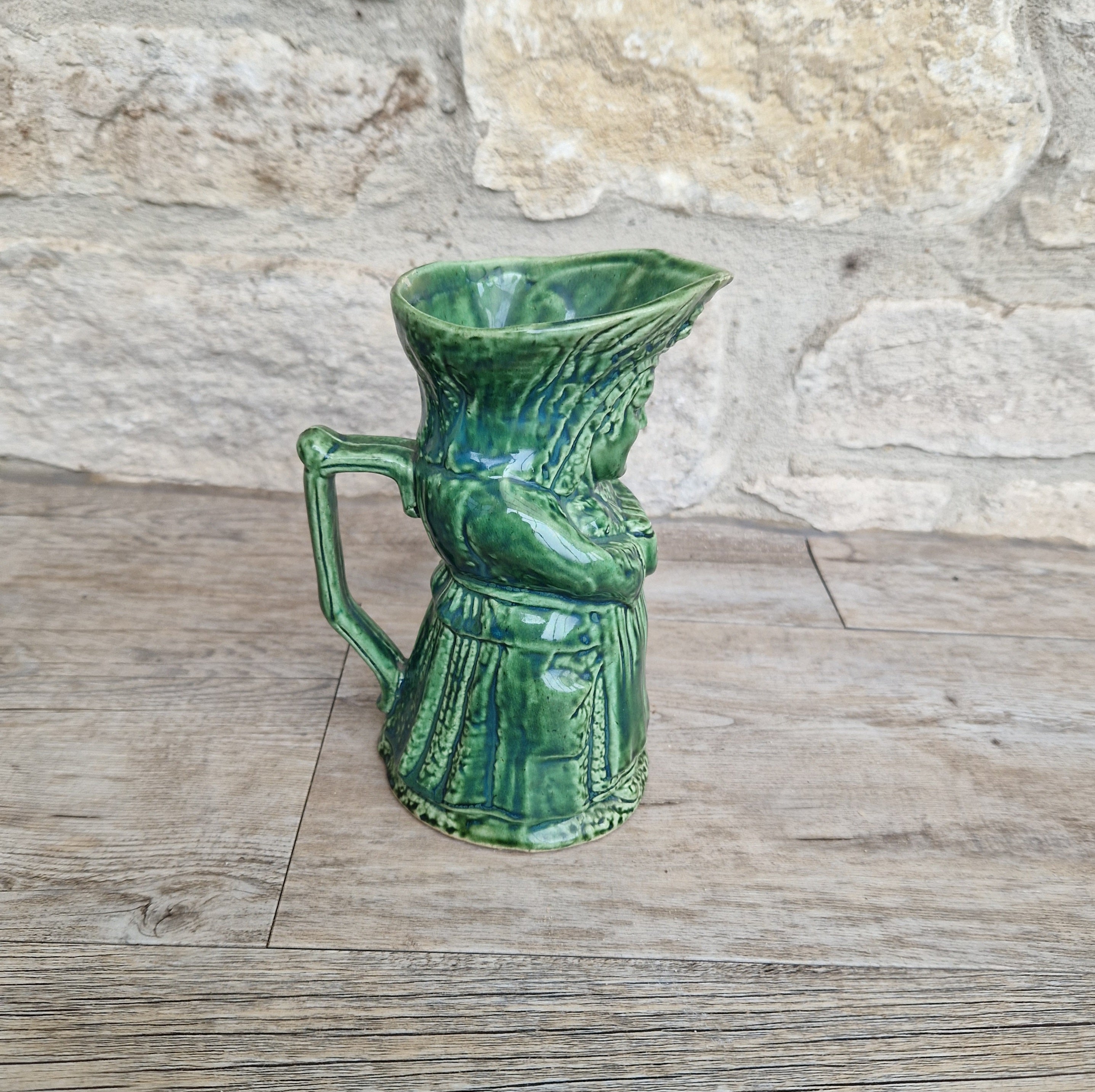 Antique Majolica Toby Jug: 19th Century English Lady Toper