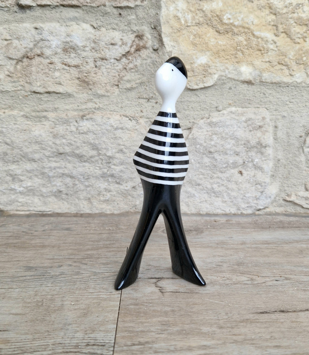 Lubomir Tomaszewski Ćmielów Fine Porcelain 'Felek Marynaz' Black & White Stripe Sailor Figure