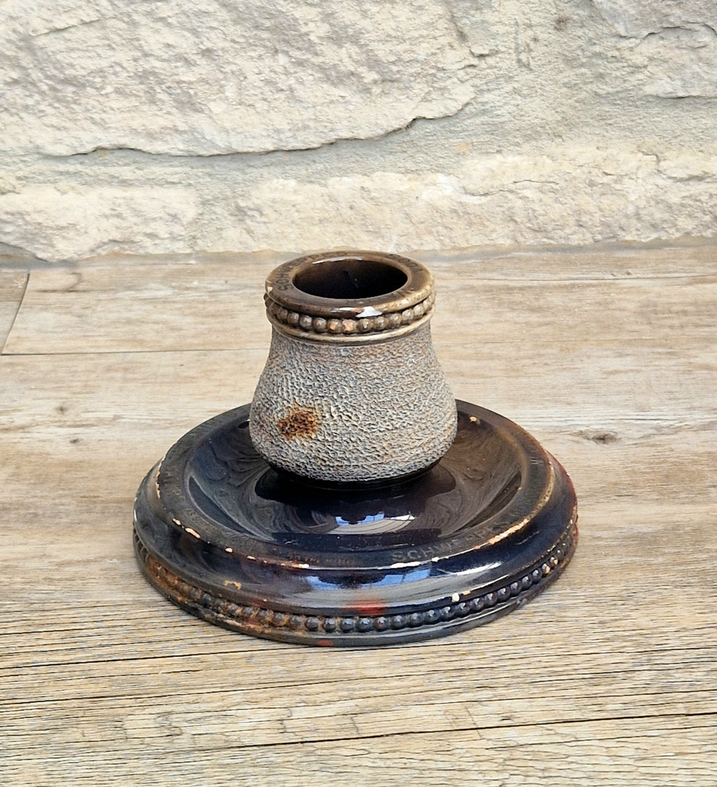 Rare Antique Empire Works Schweppes Pub Ceramic Stoneware Match Strike Holder
