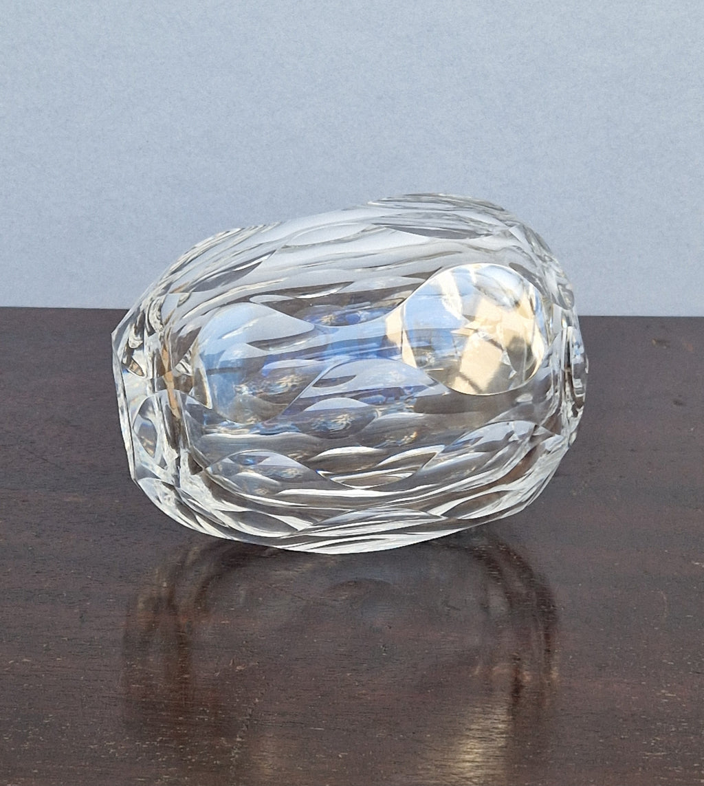 Antique 1930s Orrefors Sweden Sven Palmqvist Optic Cut Crystal Vase 1730/7 Art Deco