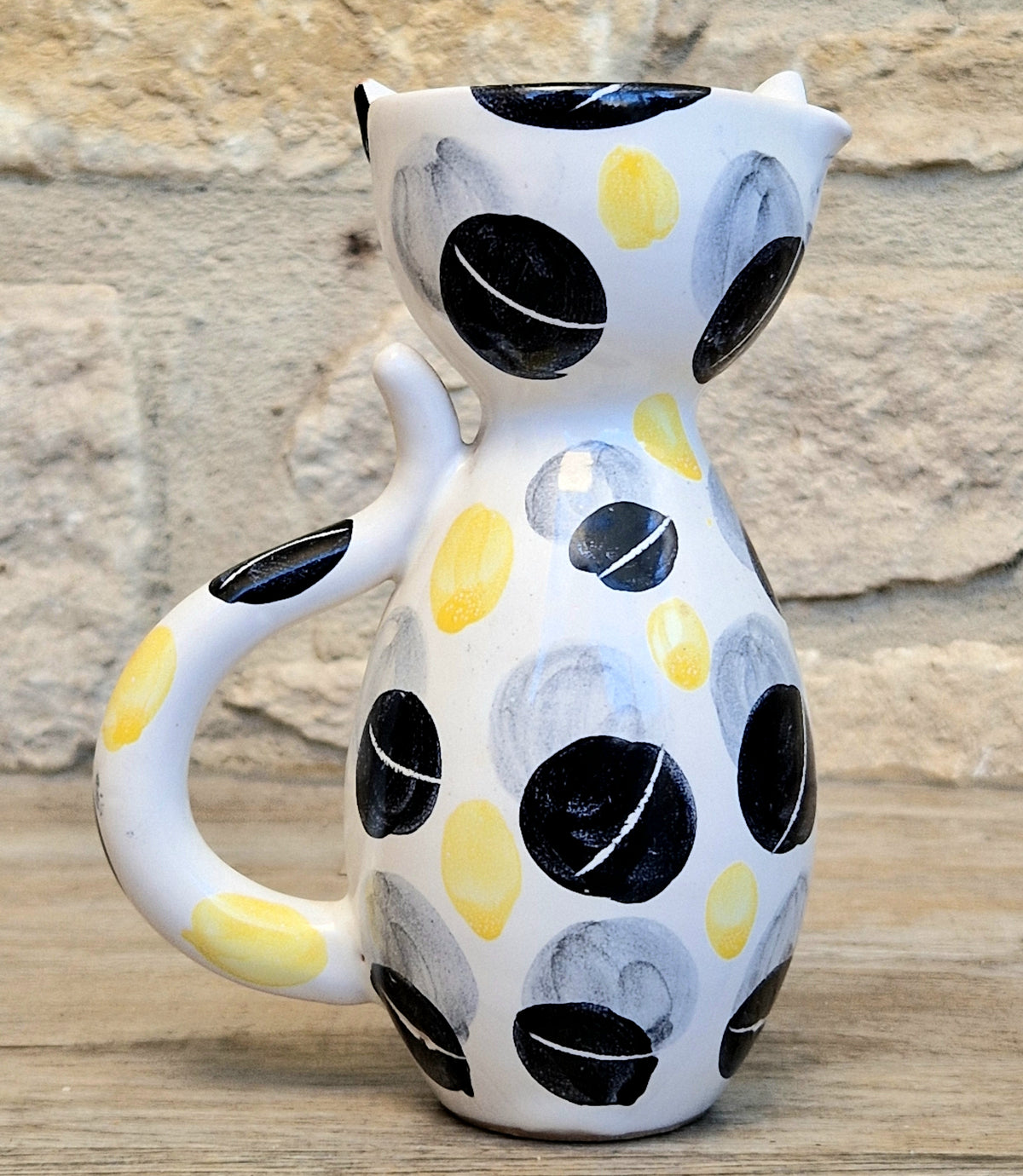Vintage Italian Ceramic Handpainted Cat Jug 15.5cm