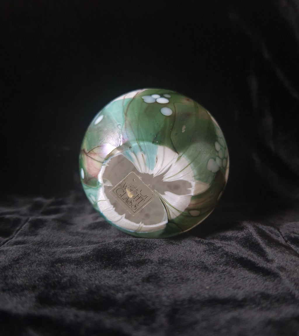 Isle Of White Art Studio Glass Vintage Lilac Flower Garden Ball Paperweight