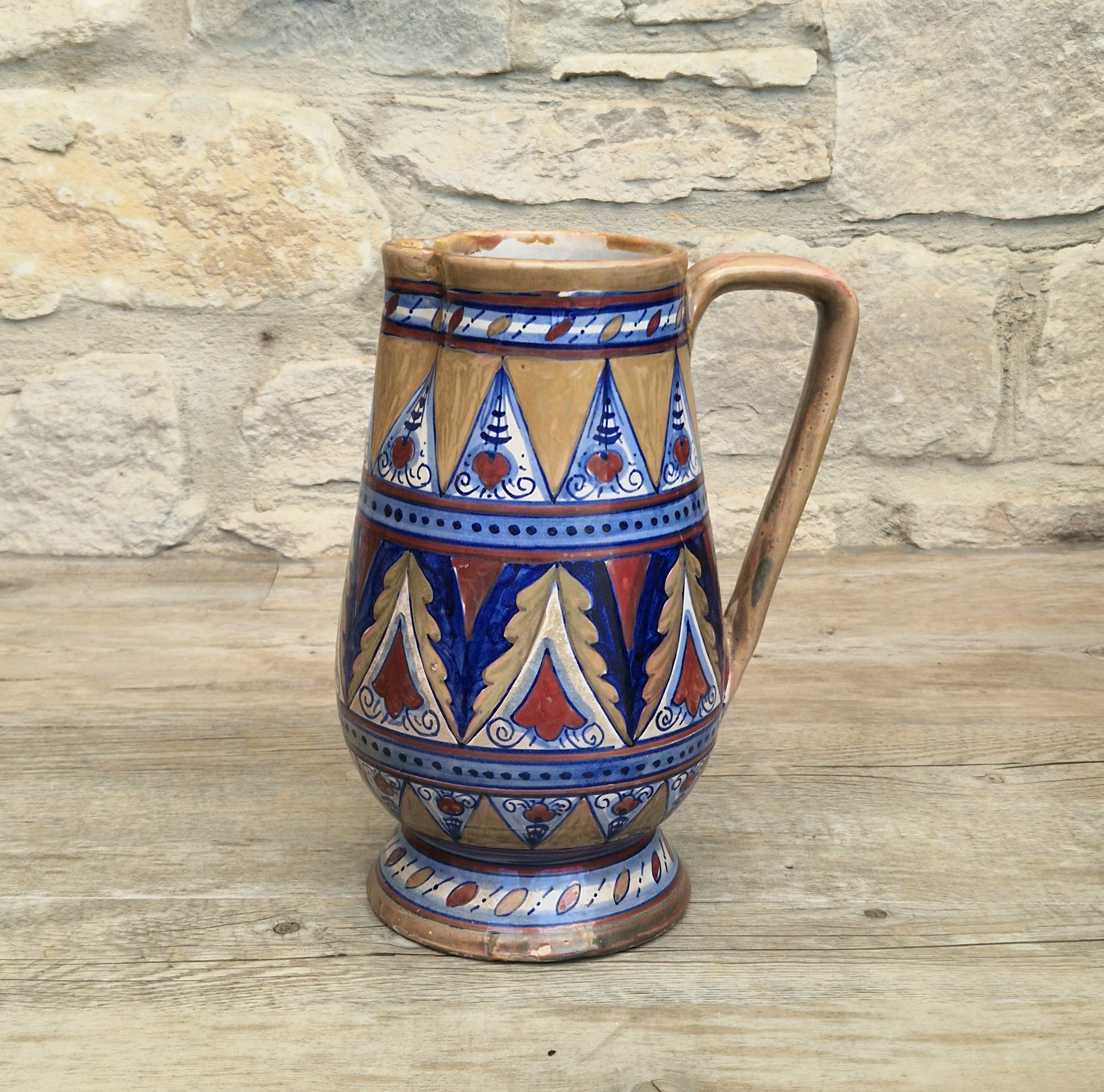 Art Deco Alberto Rubboli Italian Majolica Pitcher Jug Gualdo Tadino Italy Antique 1920