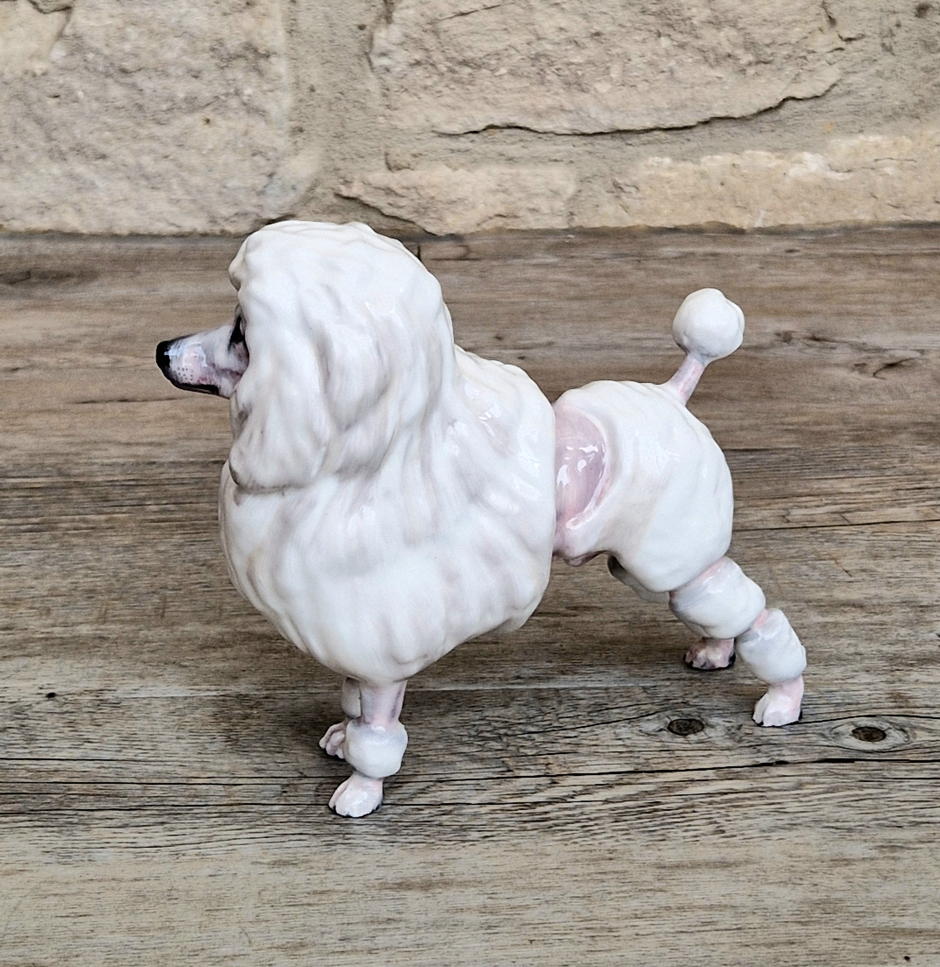 Royal Doulton Vintage White Poodle Dog Ceramic Figurine HN2631 by Peggy Davis 1952-85