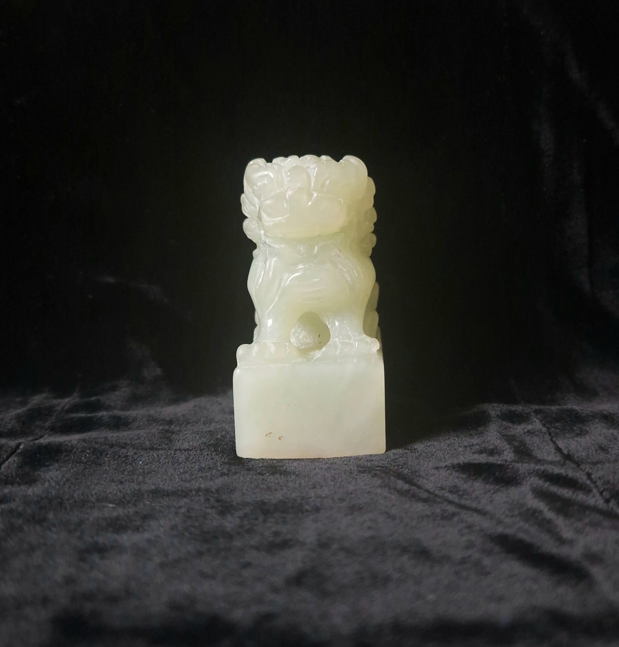 Antique Chinese Carved Jade Foo Dog Lion Chop Stamp 6cm