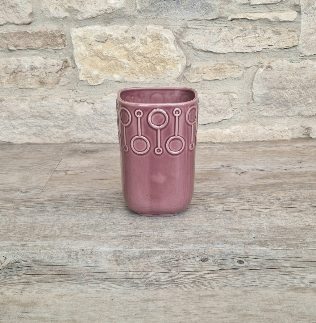 Vintage Pink Flower Vase IKEA Scandinavian Design, 7" Tall