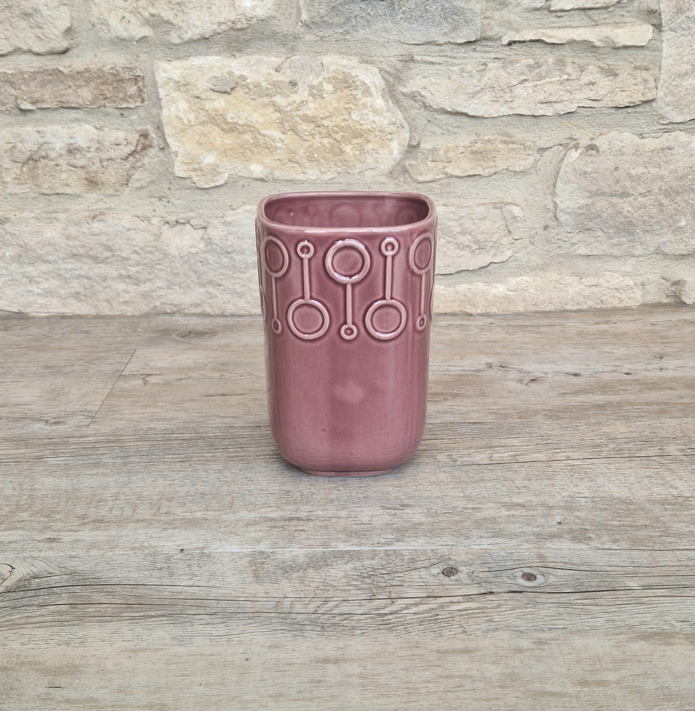 Vintage Pink Flower Vase IKEA Scandinavian Design, 7" Tall