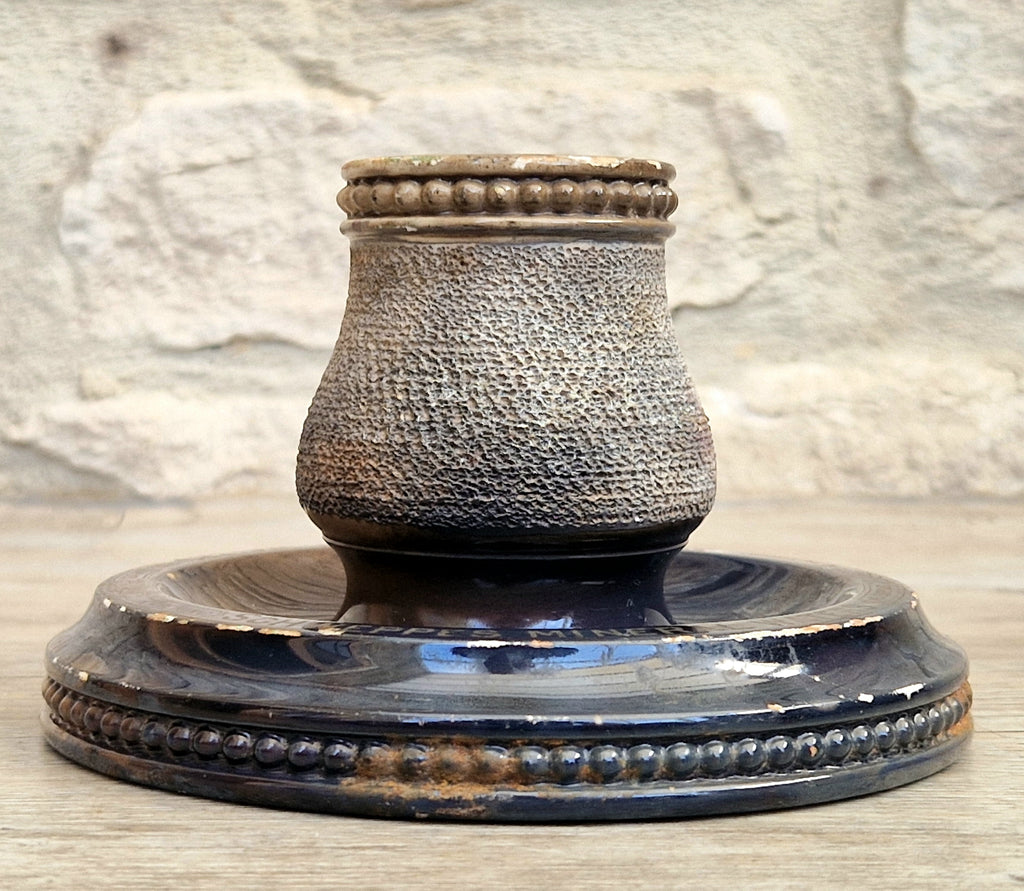 Rare Antique Empire Works Schweppes Pub Ceramic Stoneware Match Strike Holder